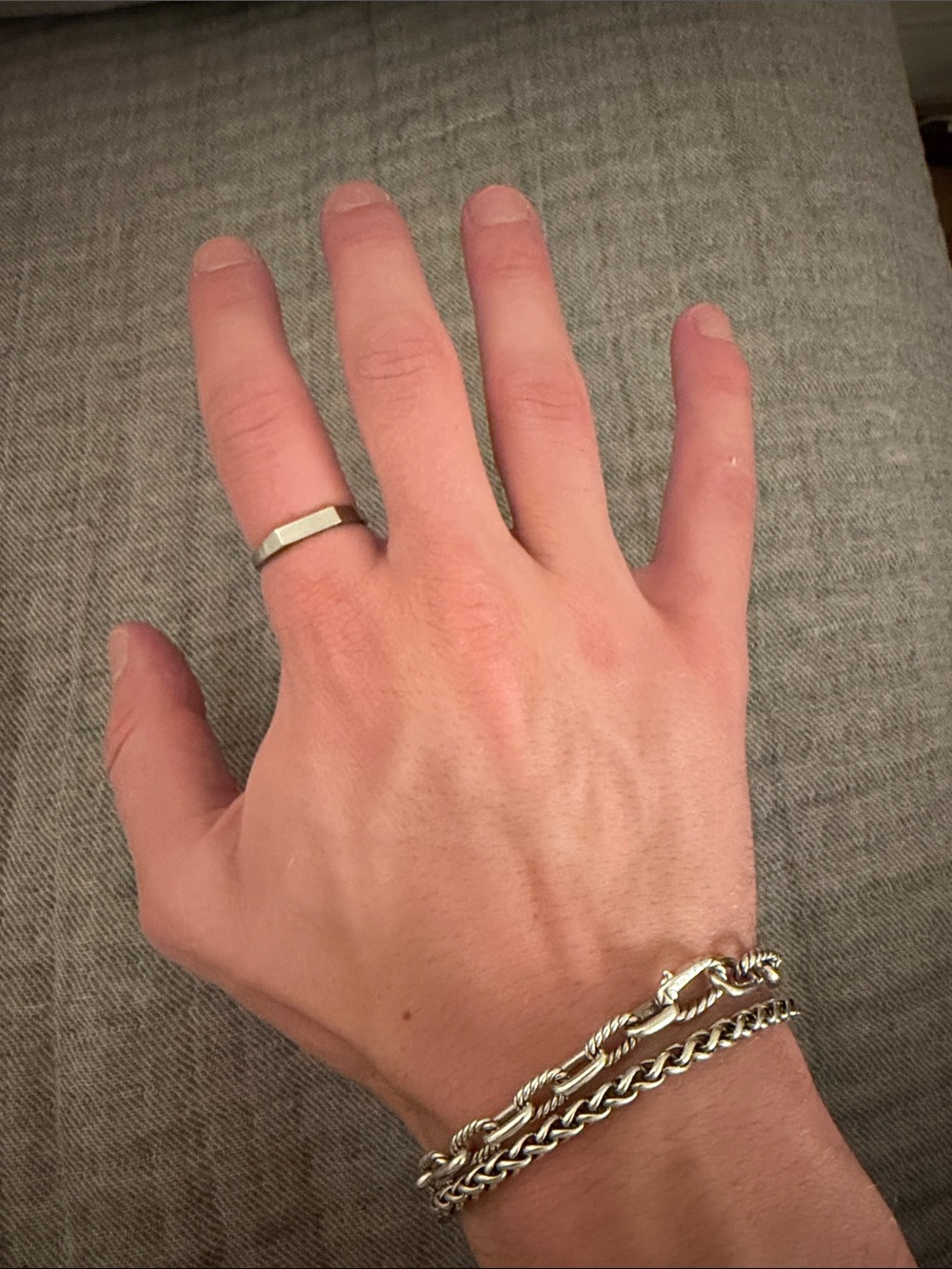 100% Sterling Silver Thin Signet Ring - Men Size 11 - Picture 4 of 4